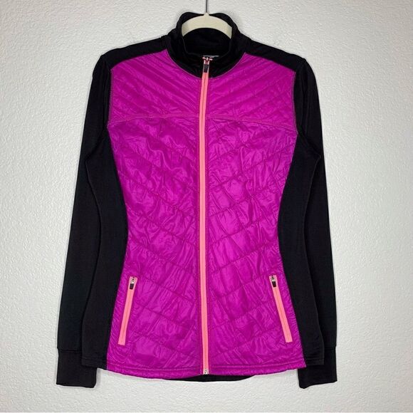 Old Navy Active Zip Up Front Purple Black Quilted Women’s Jacket - Picture 1 of 11
